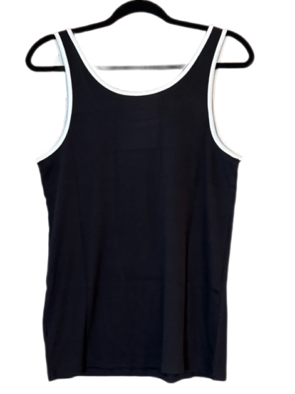 A New Day Black White Trim Stretch Tank Top 2 Pack Size Large NWT - Picture 3 of 9